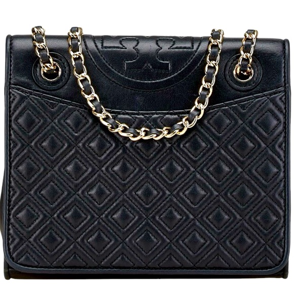 Tory Burch Black Quilted Shoulder Bag with Gold Chain - Picture 2 of 11